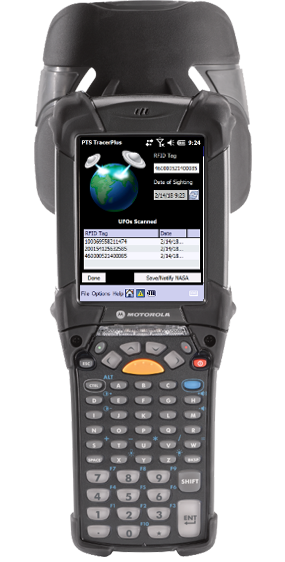 Zebra MC9190z RFID Scanner running TracerPlus Software