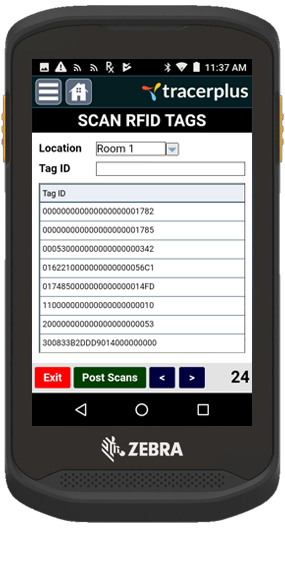 RFID Tag Scanning Screen