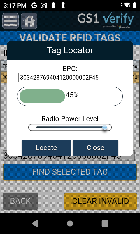 GS1 Locate Invalid Tag